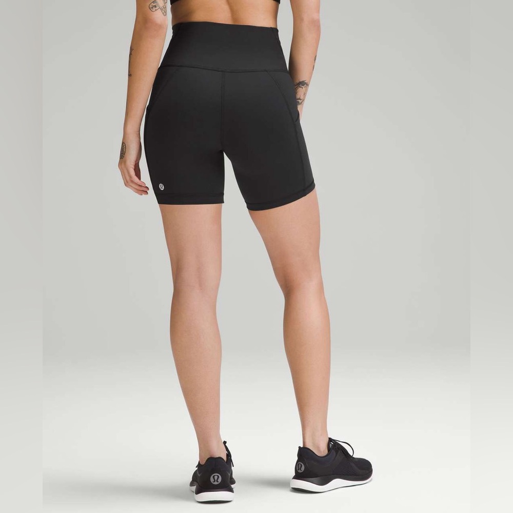 Lululemon Athletica Black Wunder Train Biker Shorts, 6”